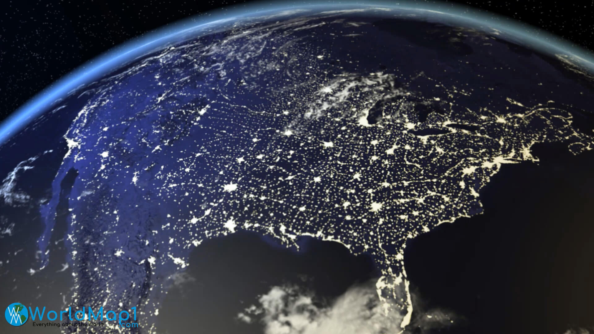 US Satellite Image in the Night